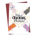Carte de Noël amusante avec texte 'Have a CRACKING Christmas' et motifs colorés - Style de Texte Imprimé Vibrant(QT1029-6)