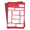Carte d'activité de Noël pour mamans avec fond rouge et questionnaire de vacances - Style d'Activité Interactive(QT1029-8)