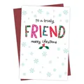 Carte de Noël pour une amie avec enveloppe rouge et illustration de houx d'hiver - Style Flocon de Neige pour Ami(QT1029-9)