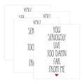 Funny wine bottle label with 'You seriously live too damn far from me' text and red heart - Long Distance Humor (QT955-23) / 4pcs