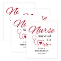 Set mit 4 kreativen Nurse Survival Kit Weinaufklebern mit medizinischem Herz-Motiv - Krankenschwester Überlebenspaket Stil(QT1282-5)