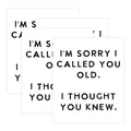 Set of 4 funny wine bottle labels with humorous quote for birthday party decor - Sorry Old Humor (QT955-24) / 4pcs