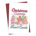 Lustige Weihnachtskarte mit 'Calories Don't Count' Text und dunkelrotem Umschlag - Weihnachtskalorien Karte (QT1083-12)