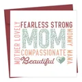 Detail of Mother's Day card with leopard print MOM text and a burgundy envelope - Square MOM Leopard Praise Text (QT1271-15)