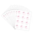Detail of round pink ribbon thank you stickers stacked on white background - 10 Sheets Set / Pink Bow (QT1333-1)