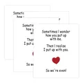 Funny wine bottle labels with humorous quotes and red heart for party decoration - Put Up With Me Humor (QT955-30) / 4pcs