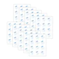 Macro view of blue ribbon watercolor thank you stickers in a stacked set of ten sheets - 10 Sheets Set / Blue Bow (QT1333-2)
