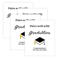 Witte afstudeerstickers voor flessen met gouden kwastje en felicitatietekst voor feest - Afstuderen Gefeliciteerd Stijl (QT1311-3)