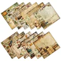 Detailed view of vintage floral scrapbooking paper with antique bottle and botanical patterns - Apothecary Label Style (QT1345-2)