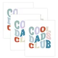 Set van 4 kleurrijke Cool Dads Club stickers met vintage golvende tekst op wit papier - Cool Dads Club Kleurrijke Stijl (QT1274-2)
