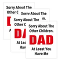 Grappige wijnfles stickers voor Vaderdag met rode DAD tekst in een set van 4 stuks - Humoristische Tekst DAD Stijl (QT1274-3)