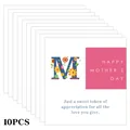Set of 10 floral Happy Mother's Day mini chocolate bar wrapper stickers and labels - Pink Floral Letter M Style (QT1303-4)