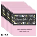 Set of 10 floral Happy Mother's Day candy wrappers and stickers with pink borders - Black Background Colorful Floral Card Style (QT1303-6)