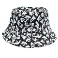 Double-sided bucket hat with Halloween ghost print and wide brim for sun protection - M (56-58cm) / Ghost Print (Style 1)