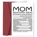 Funny Mother's Day card with creative nutrition facts design and deep red envelope - Mom Nutrition Facts (QT1271-2)
