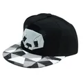 Cappello snapback hip hop con panda 3D e motivi geometrici sulla visiera - Regolabile / Nero