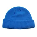 Klassische blaue Strickmütze mit Rippenstruktur und Rollrand-Design für den Winter - Verstellbar / Blau