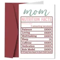 Funny Mom Nutrition Facts greeting card with wine red envelope for Mother's Day gift set - Mom Creative Nutrition Attributes (QT1271-5)