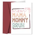 Elegant Mother's Day greeting card set with pink leopard heart and burgundy envelope - Mother Names Leopard Design (QT1271-7)