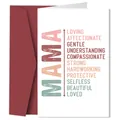 Minimalist Mother's Day card with Mama lettering and wine red envelope set - MAMA Vintage Colorblock Text (QT1271-8)
