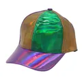Detail of laser baseball cap fabric showing iridescent metallic texture and gradient finish - Adjustable / Holographic Patchwork