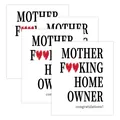 Grappige zelfklevende wijnlabels met tekst Mother F**king Home Owner voor housewarming - Nieuwe Huiseigenaar Stijl (QT1210-4)