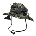 Cappello Boonie tattico con foglie mimetiche 3D e sottogola regolabile per la caccia - 58cm / Mimetico Grigio