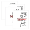 Funny wine bottle labels for best friend set of 4 waterproof adhesive stickers - Friend Wine Theme Style (QT1210-5)
