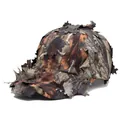 3D-blad camouflage outdoor tactische honkbalpet voor jacht en vogelspotten in het bos - Koffie Camo Honkbalpet Ronde Bovenkant