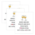 Set of 4 funny self-adhesive wine bottle labels featuring humorous roses are red poem - Funny Poem Style (QT1210-6)