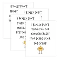 Set of 4 funny self-adhesive wine bottle labels with cartoon star and humorous text stickers - Job Sober Humor Style (QT1210-8)