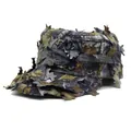 Detail van 3D bionische camouflagepet met bladeren voor jacht en tactische trainingen - Grijs Camo Platte Pet