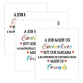 Set of 4 funny coworker wine bottle labels with colorful sarcastic quote typography - Coworkers To Friends Style (QT1210-11)