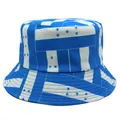 Chapeau bob avec motif drapeau Honduras rayures bleues et blanches et cinq étoiles - M (56-58cm) / Style Drapeau Honduras