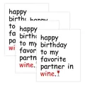 Funny wine bottle label sticker with 'Partner in Wine' text and glass icon - Partner In Wine Birthday Style (QT1210-19)