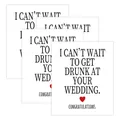 4-pack self-adhesive funny wine bottle labels with congratulations message and heart icon - Wedding Party Humor Style (QT1210-21)