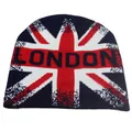 Gebreide Union Jack muts met London tekst voor winterse warmte en moderne streetstyle - Eén maat / Letter Stijl