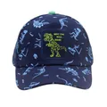Casquette enfant bleu foncé avec imprimés squelettes de dinosaures et broderie T-Rex - Réglable / Bleu marine