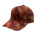 Modische Baseballkappe mit orangefarbenem Tiger-Print und gebogenem Schirm - Verstellbar / Tigerprint