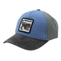 Gorra de béisbol de dinosaurio para niños en azul y gris con parche de dibujos - Ajustable (48-54cm) / Azul y Gris