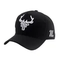 Schwarze Baseballkappe mit 3D-Geweihstickerei und gebogenem Schirm für Sport und Freizeit - Verstellbar / Schwarz