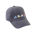 Detail of dark grey kids baseball cap featuring colorful cartoon truck embroidery - 48-54CM / Gray
