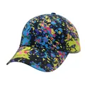 Kleurrijke graffiti baseballpet voor heren en dames met levendig zwart streetstyle-ontwerp - Verstelbaar / Blauwe Spatgrafitti (Stijl 1)