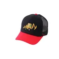 Kids baseball cap with excavator embroidery and breathable mesh in black and red colors - Adjustable (48-54cm) / Black