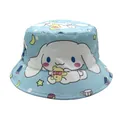 Hellblauer Cinnamoroll Fischerhut für Kinder mit niedlichen Sanrio-Cartoon-Motiven - Jade Dog / Verstellbar [56 Cm]