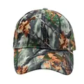 Taktische Tarnkappe mit realistischem Waldblattmuster für Outdoor-Angeln und Wandern - Verstellbar / Herbstliches Totblatt Camouflage Stil (Stil 3)