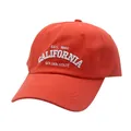 Klassieke rode katoenen baseballpet met wit geborduurd California in vintage stijl - Oranje Rood (California)