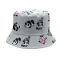 Weißer Anglerhut mit süßem Panda-Druck für optimalen Sonnenschutz im Freien - M (56-58cm) / Cartoon Panda Druck (Stil 7)