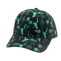 Zwarte baseballpet met cactusprint en roze bloemen, modieuze ademende zonnekap voor buiten - Zwart (Cactus Print)