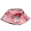 Rosa Kinder Sonnenhut mit My Melody Print und süßen Erdbeermustern für Mädchen - Le Di / Verstellbar [56 Cm]